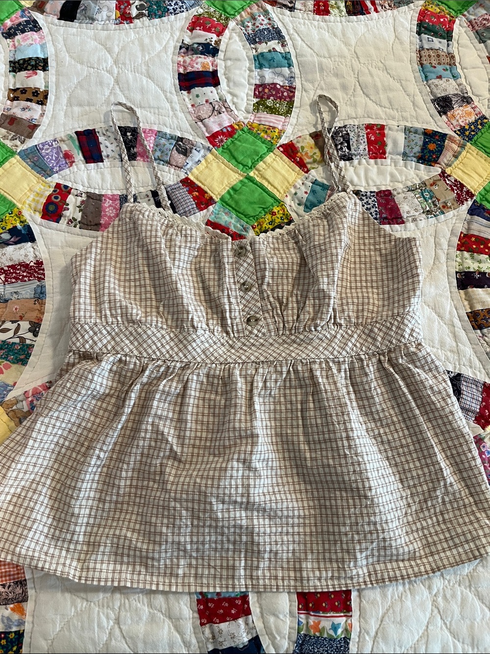 Kirious Los Angeles Gingham Medium Cotton Babydoll Top